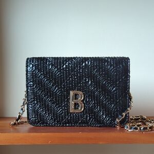 Bebe Quilted Wallet/ Clutch With Gold And Black Chain NWOT